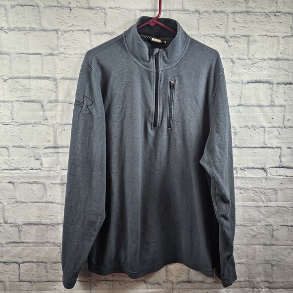 Under Armour Other - Under Armour Men's Microfleece 1/4 Zip Pullover Dark Gray Size XXL Loose